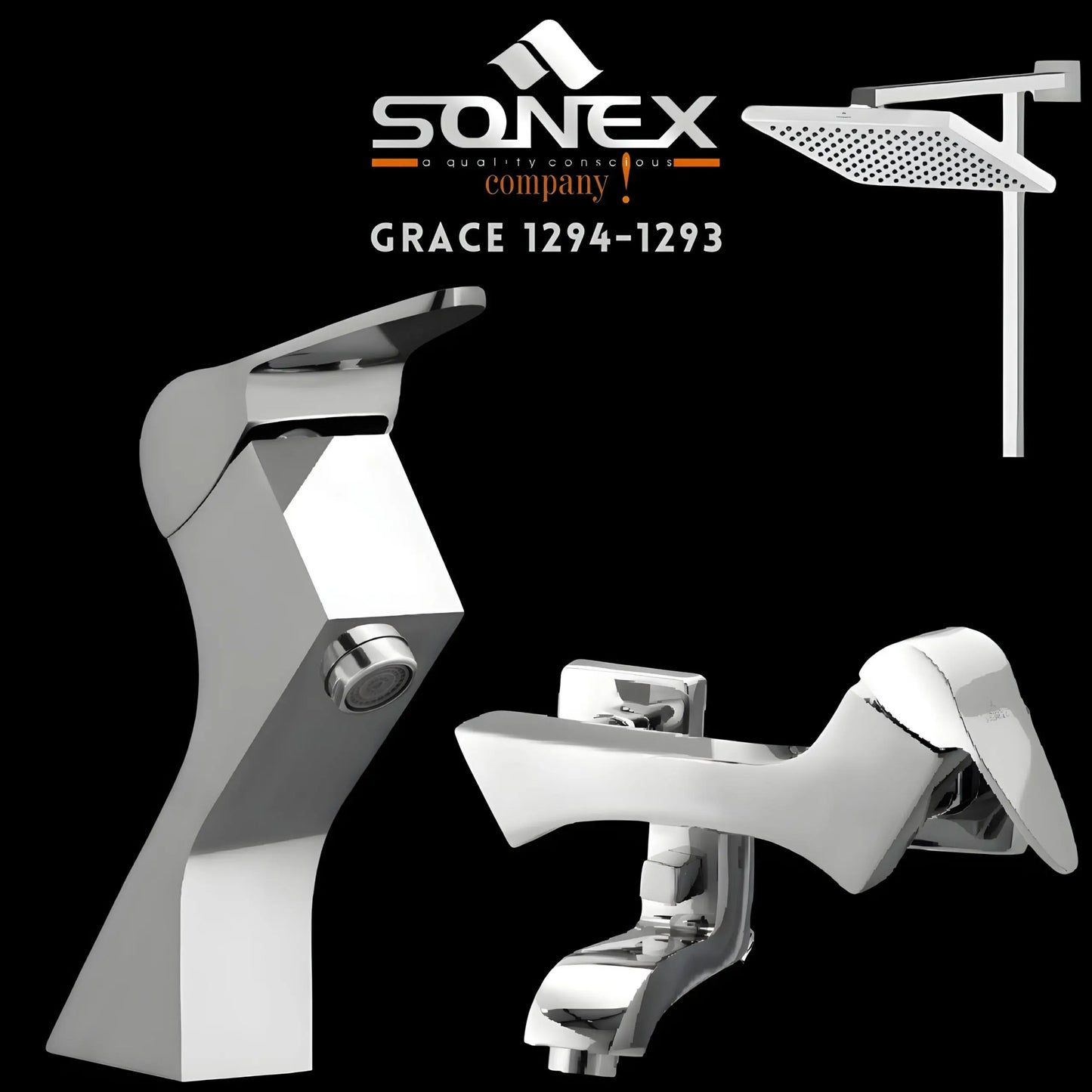 Sonex Grace Bath Set 1294-1293 – Sonex Sanitary Fittings
