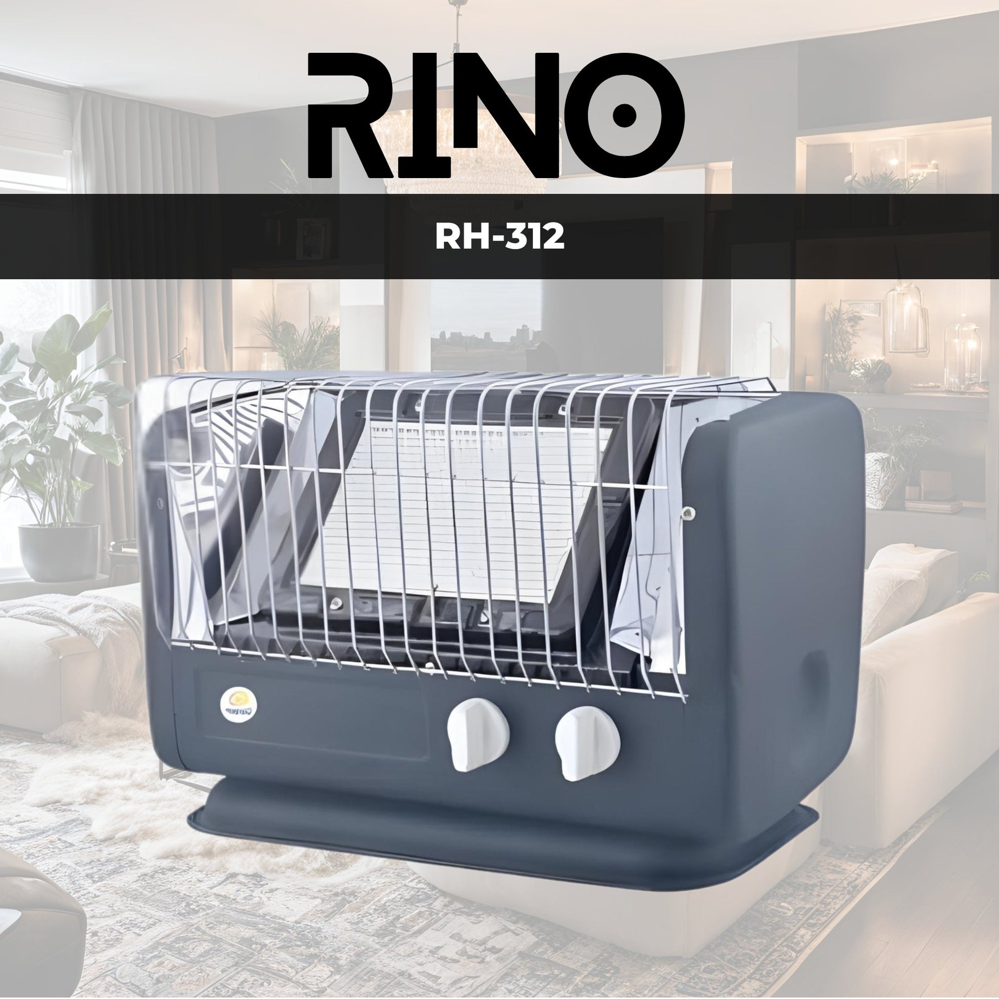RINO Gas Heater RH312 White Plate Heater AUTO  – Rino Appliances