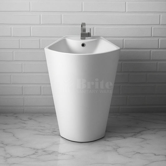 Brite Delta One Piece Wash Basin - Brite Ceramics - Brite Sanitary Ware