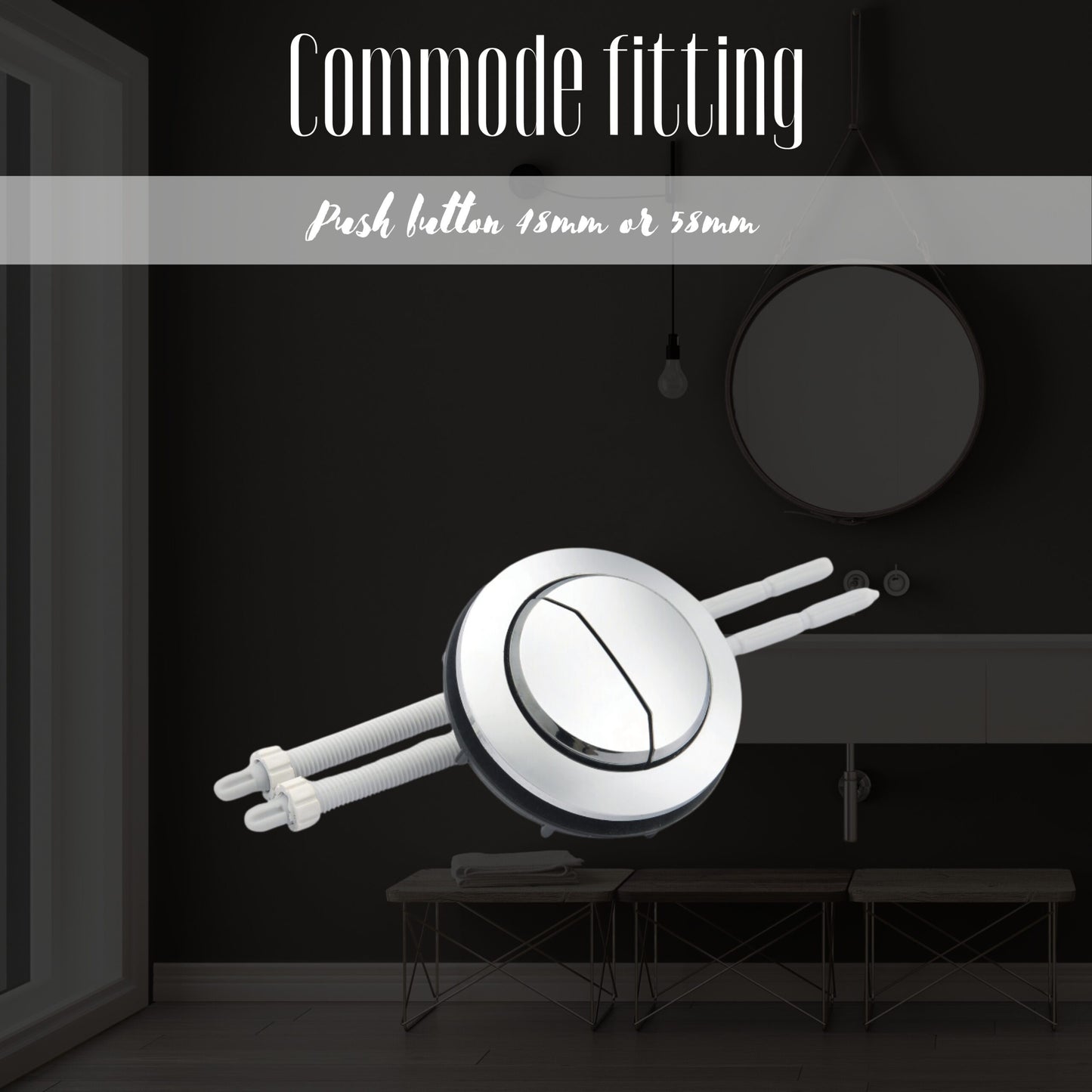 Commode Fitting Double Push CHINA Fitting 7" - 10" For TWO Piece Commode - Cistern Fitting