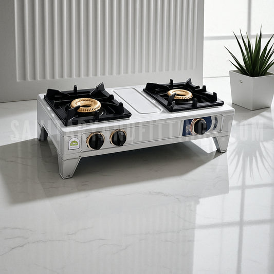 Gas Stove RINO RS80 Manual Double Burner Kitchen Stove
