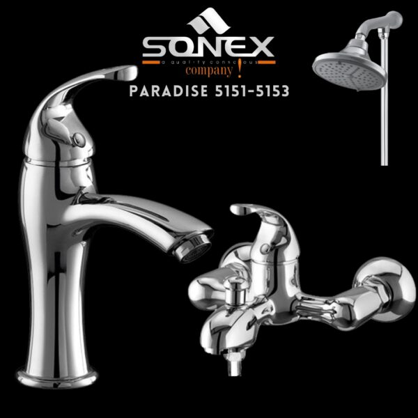 Sonex PARADISE 5151-5153 Bath Set, sonex, shower set, bath set, faucet, washroom accessories,bathroom accessories,bathroom accessories set,bathroom sets,bathroom bath sets, set shower, sonex company,