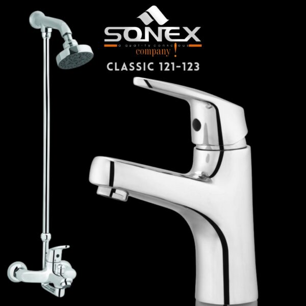 Sonex CLASSIC 121-123 Bath Set, sonex, shower set, bath set, faucet, washroom accessories,bathroom accessories,bathroom accessories set,bathroom sets,bathroom bath sets, set shower, sonex company,