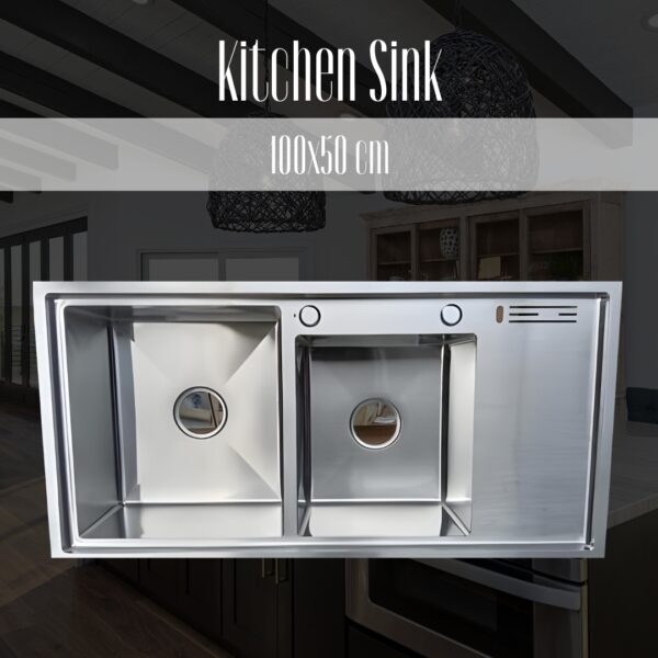Kitchen Sink, Kitchen Sink 100x50, Kitchen Sink Hand Made, imported kitchen sink,Kitchen Sink Stainless Steel 100x50 Double Bowl ,