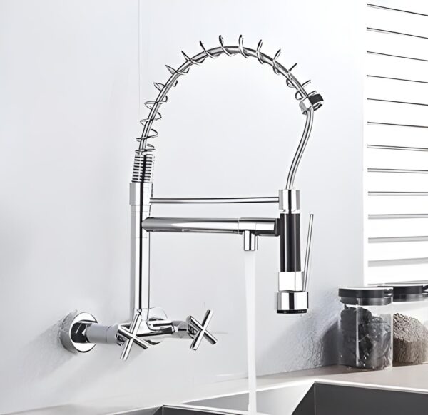SINK MIXER SPRING NECK FOR WALL (AS)