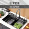 Kitchen Sink Piano,Stainless steel kitchen sink with modern faucet, ideal for contemporary kitchens,