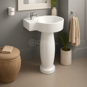 Wash Basin Dell 2in1 - Dell Ceramics - Dell Sanitary Ware, Wash basin, small basin, medium basin, modern basin design, best wash basin, wash basin price in Pakistan, buy wash basin online, sanitaryandfittings.com, best quality basin pedestal online,