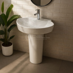 Wash Basin Dell 4 - Dell Ceramics - Dell Sanitary Ware, Wash basin, small basin, medium basin, modern basin design, best wash basin, wash basin price in Pakistan, buy wash basin online, sanitaryandfittings.com, best quality basin pedestal online,