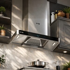 NAS GAS KHD-320 kitchen hood with stainless steel filter and modern wall-mounted design