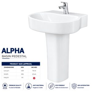 Alpha Wash Basin Pedestal - Porsh Sanitary Ware