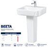 Beeta Wash Basin Pedestal - Porsh Sanitary Ware