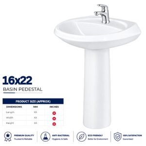 16x22 Wash Basin Pedestal - Porsh Sanitary Ware