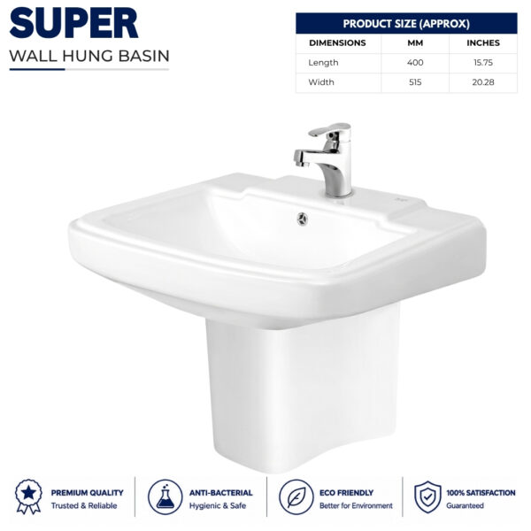 Brite Super Wall hang Basin (Two Piece) - Brite Sanitary Ware