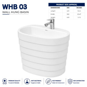 Dell Wall Hang Basin 3- Dell Ceramics - Dell Sanitary Ware