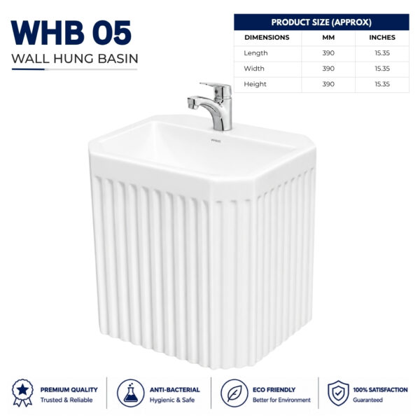 Wall Hang Basin 5 Wash Basin - Dell Sanitary Ware Wall Hang Basin 5 Wash Basin - Dell Sanitary Ware