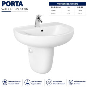 Brite Porta Wall hang Basin (Two Piece) - Brite Ceramics - Brite Sanitary Ware Brite Porta Wall hang Basin (Two Piece) - Brite Ceramics - Brite Sanitary Ware