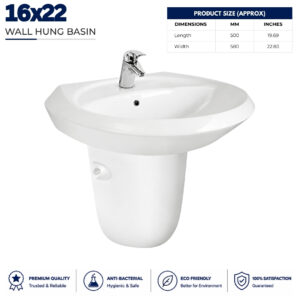 Brite 16x22 Wall hang Basin (Two Piece) - Brite Ceramics - Brite Sanitary Ware Brite 16x22 Wall hang Basin (Two Piece) - Brite Ceramics - Brite Sanitary Ware