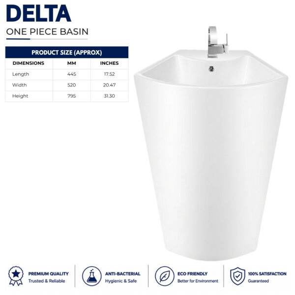Brite Delta One Piece Wash Basin Brite Delta One Piece Wash Basin