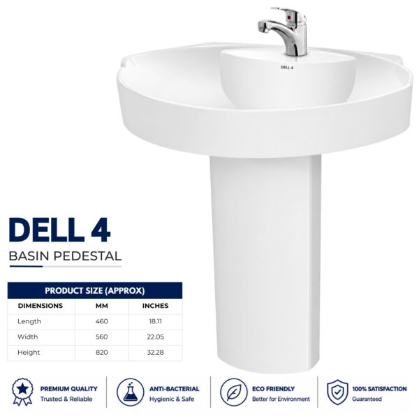 Wash Basin Dell 4 - Dell Ceramics - Dell Sanitary Ware Wash Basin Dell 4 - Dell Ceramics - Dell Sanitary Ware