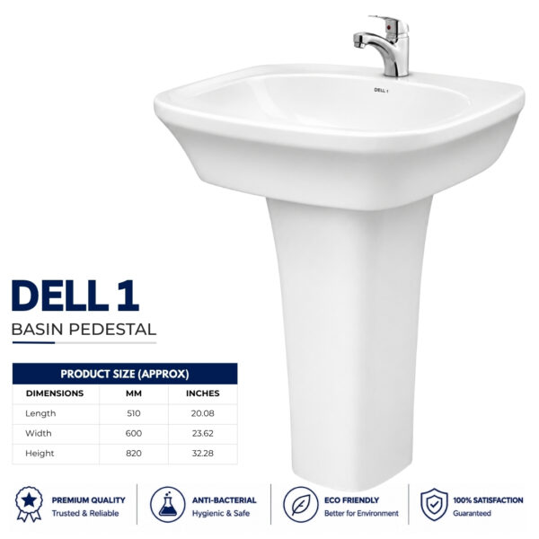 Wash Basin Dell 1 - Dell Ceramics - Dell Sanitary Ware Wash Basin Dell 1 - Dell Ceramics - Dell Sanitary Ware