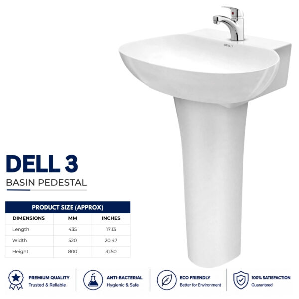 Wash Basin Dell 3 - Dell Ceramics - Dell Sanitary Ware