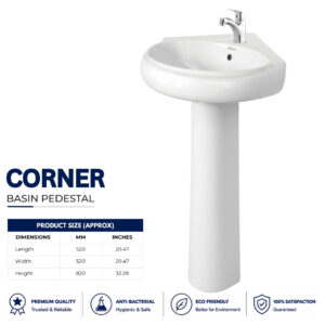 Wash Basin Dell corner - Dell Ceramics - Dell Sanitary Ware
