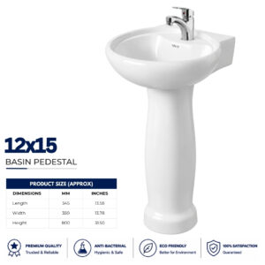 Wash Basin Dell 12x15 - Dell Ceramics - Dell Sanitary Ware