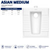 Dell Asian Medium WC Toilet - Dell Ceramics - Dell Sanitary Ware