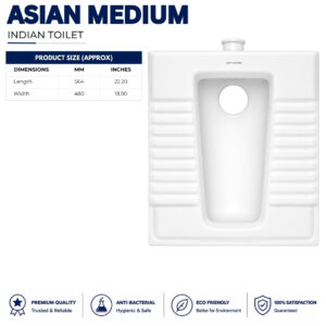 Dell Asian Medium WC Toilet - Dell Ceramics - Dell Sanitary Ware