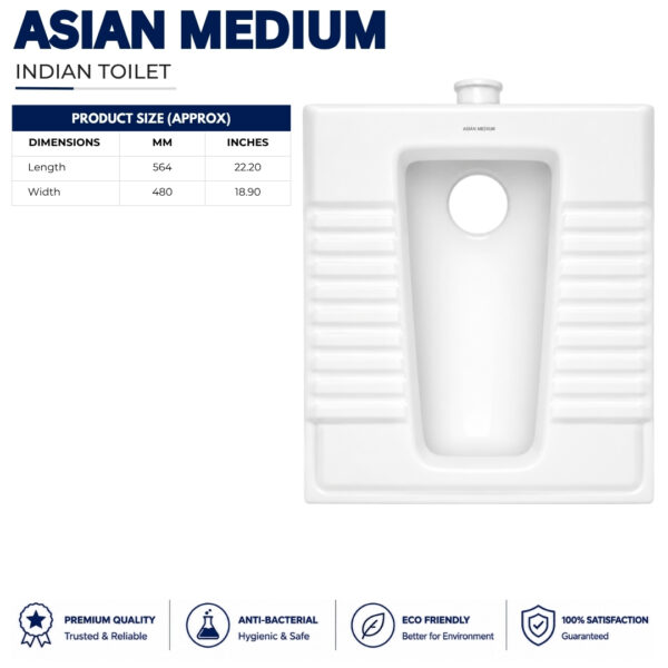 Dell Asian Medium WC Toilet - Dell Ceramics - Dell Sanitary Ware