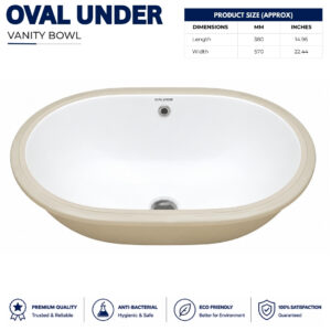 Premium under counter oval vanity wash basin by Dell