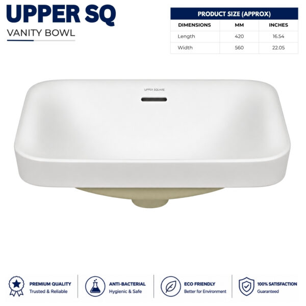 Upper Square Vanity Wash Basin Rectangle Design Upper Square Vanity Wash Basin white ceramic countertop