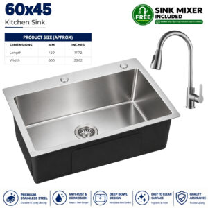 Sink Bowl 60x45 Premium Stainless Steel Single Kitchen