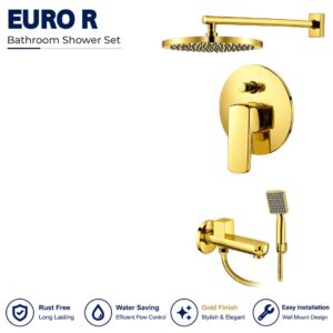 Sonex Euro R Conceal Bath Set with hand Shower PVD GOLD