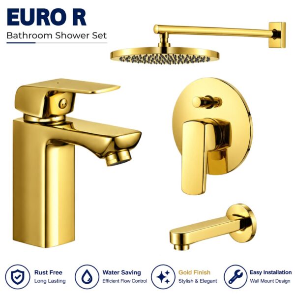 Sonex Euro R Conceal Bath Set PVD GOLD