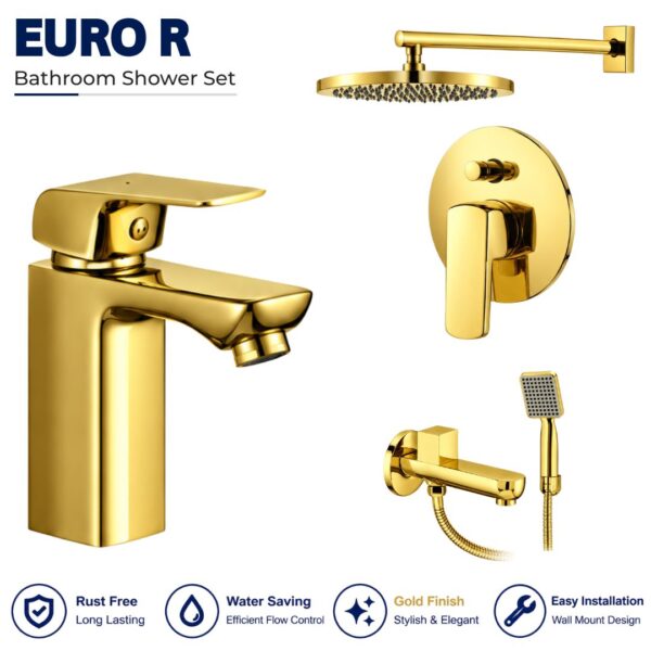 Sonex Euro R Conceal Bath Set With Hand Shower PVD GOLD