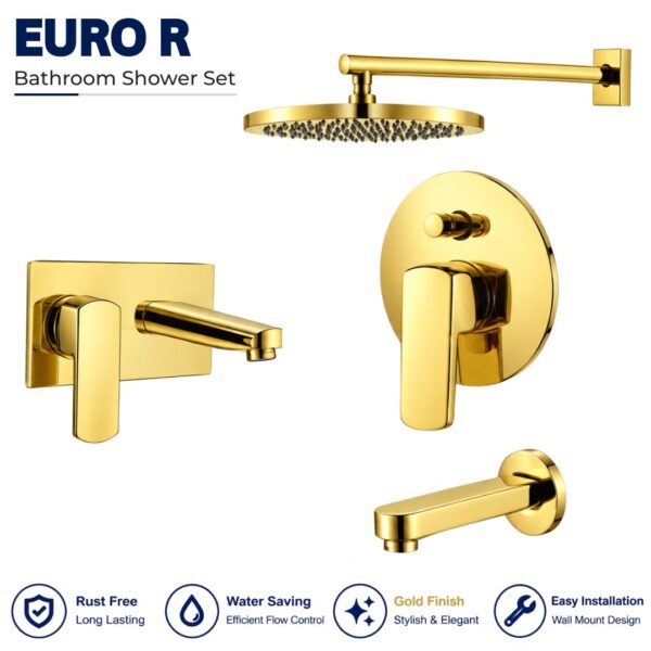 Sonex Euro R Conceal Bath Set PVD Gold