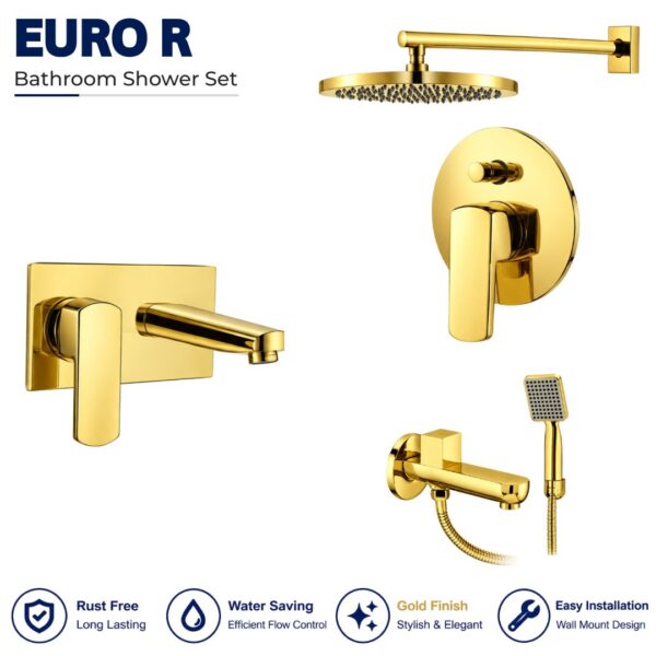 Sonex Euro R Conceal Bath Set with Hand Shower PVD Gold