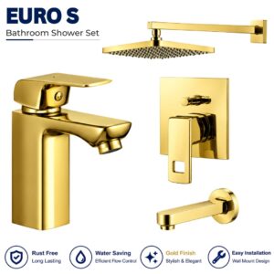 Sonex Euro S Conceal Bath Set PVD GOLD