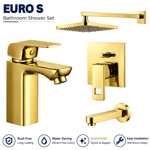 Sonex Euro S Conceal Bath Set PVD GOLD
