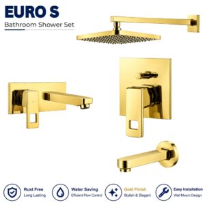 Sonex Euro S Conceal Bath Set PVD Gold