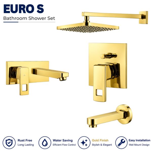 Sonex Euro S Conceal Bath Set PVD Gold