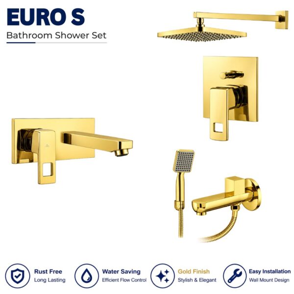 Sonex Euro S Conceal Bath Set with Hand Shower PVD Gold