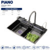 Kitchen Sink Piano 5 Button 75x45 - Stainless Steel, Sink